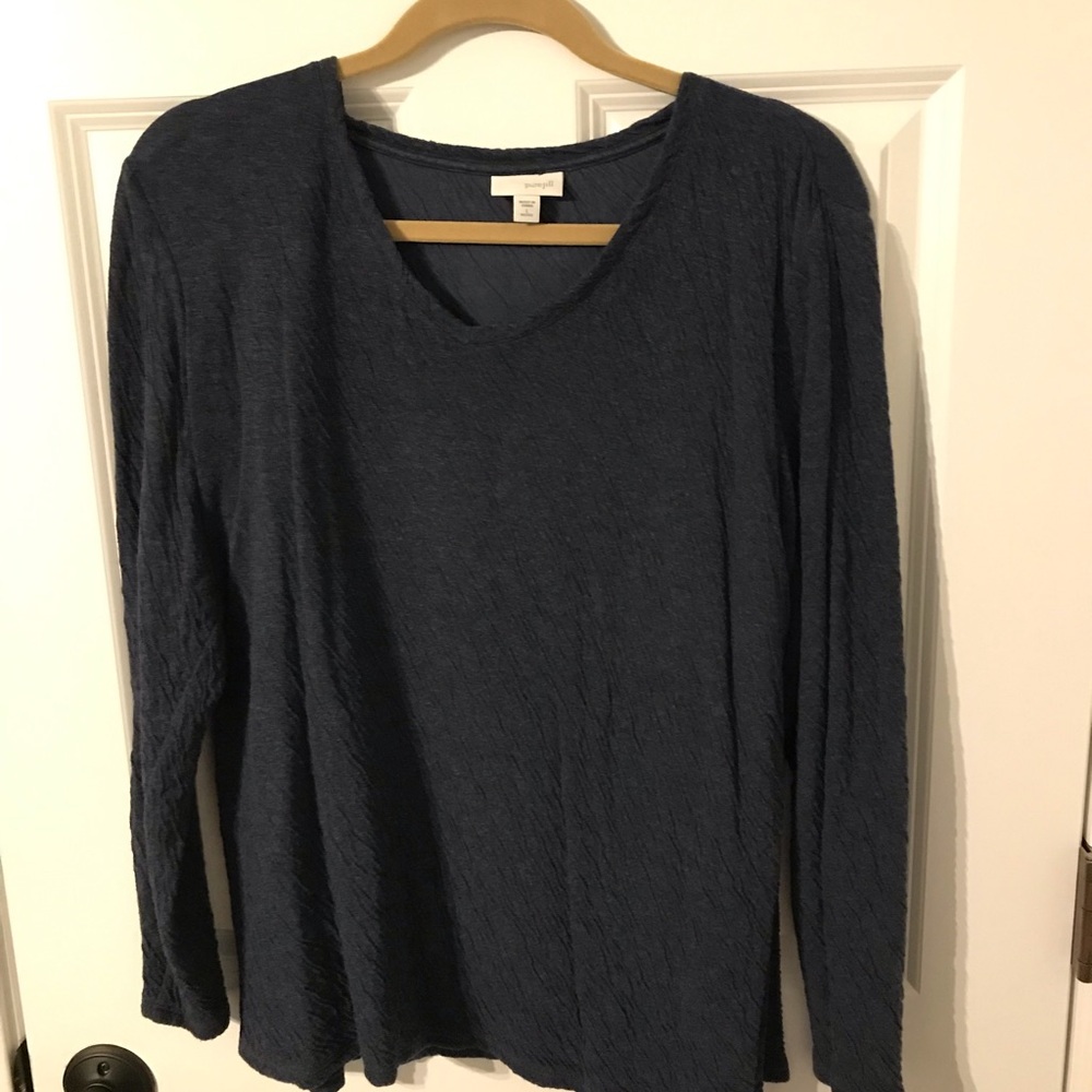 Women's J Jill Navy Blue Long Sleeve Top